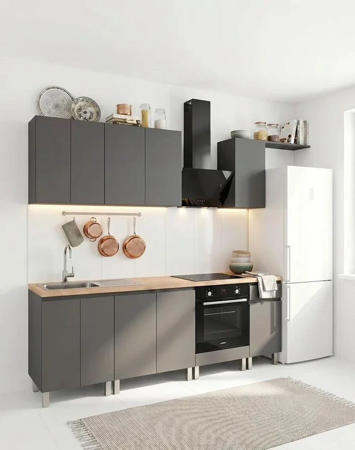 Кухня 2.4м графит готовая